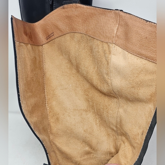 Corso Como Classic Black Leather Knee High Buckled Riding Boots Size 7.5M - Picture 12 of 16